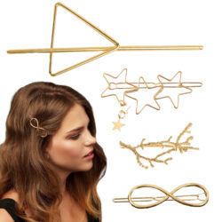 Zestaw Minimalistycznych Złotych Spineczek do Włosów