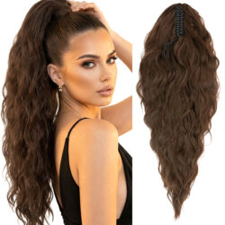 Kucyk na klamrze krabie fale #8/33A brąz