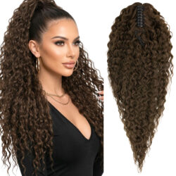 Kucyk na klamrze krabie afroloki #8H brąz