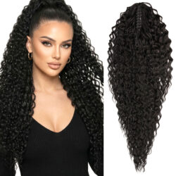 Kucyk na klamrze krabie afroloki #1B czarny