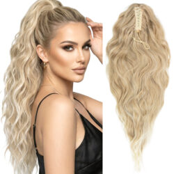 Kucyk na klamrze krabie fale #T27/613 blond ombre